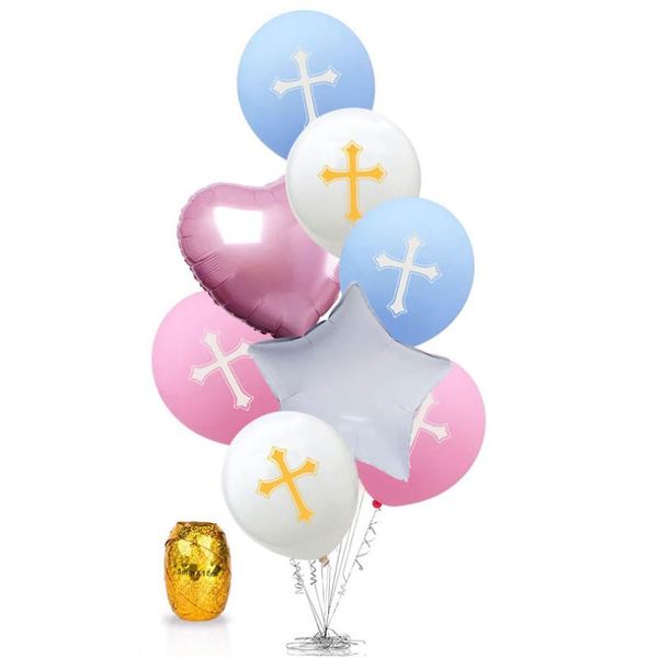 

party decoration easter 12 inch cross latex foil balloon holiday decor ballons