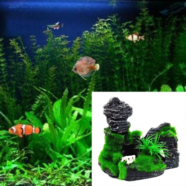 

mountain view aquarium rockery hiding cave tree fish tank ornament decoration pet supplies tool decorations