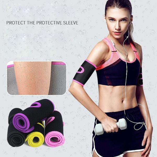 

sports gloves 1 pc yoga arm warmers slimmer sleeve trimmers wraps women men cycling gym fitness running band slimming arms body shapers, Black