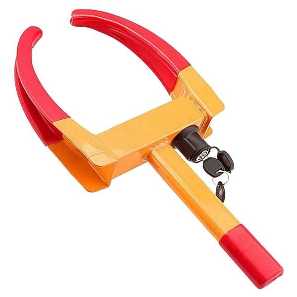 

bike locks wheel clamp lock, anti-theft lock claw boot tire with 2 keys for most car, caravans and trailers