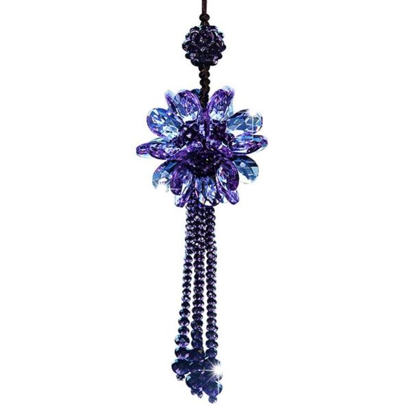 

60% stylish flower beads pendant car interior decor rearview mirror hanging ornament decorations