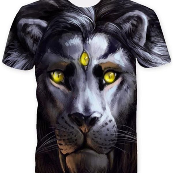 

print crown women 3d men lion t shirt tshirt streetwear fashion coloful short sleeve creative printed tee, White;black