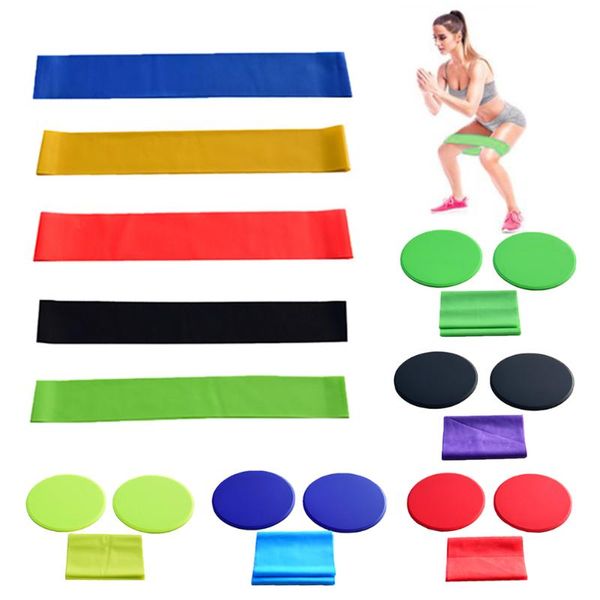 

yoga fitness three-piece suit stretch belt non-slip mat resistance bands