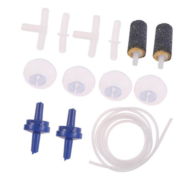 

air pumps & accessories 2m aquarium tropical standard airline tubing 2pcs tee joint manifold connection 2pc straight stone sand 4