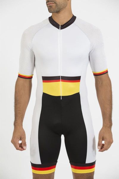 

racing sets germany team pro speedsuit cycling skinsuit men's triathlon sports clothing ropa ciclismo maillot one piece bodysuit, Black;blue