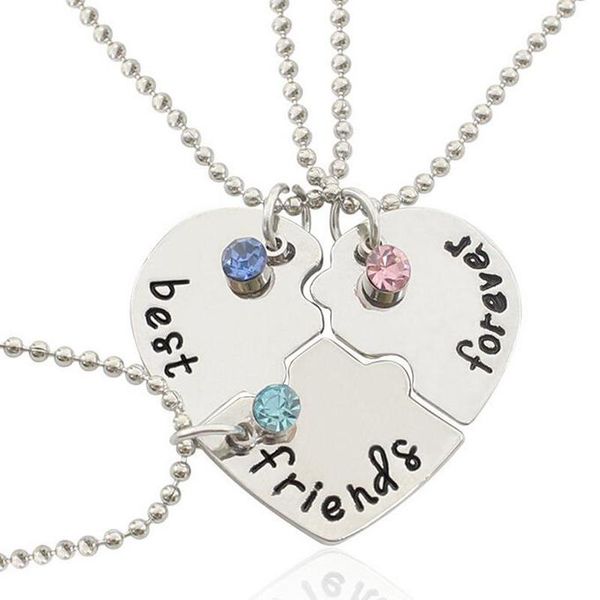 

pendant necklaces friend necklace women crystal heart am1268, Silver