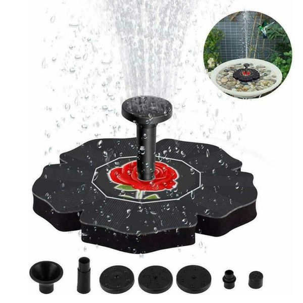 

garden rose solar fountain floating water pool pond decoration powered pump 1pcs decorations