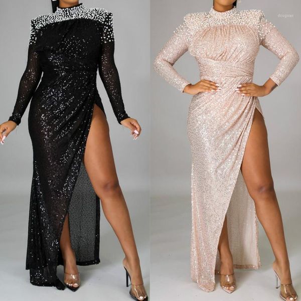 

sequins african dresses for women 2021 spring autumn africa clothing party long maxi dress fashion christmas, Red