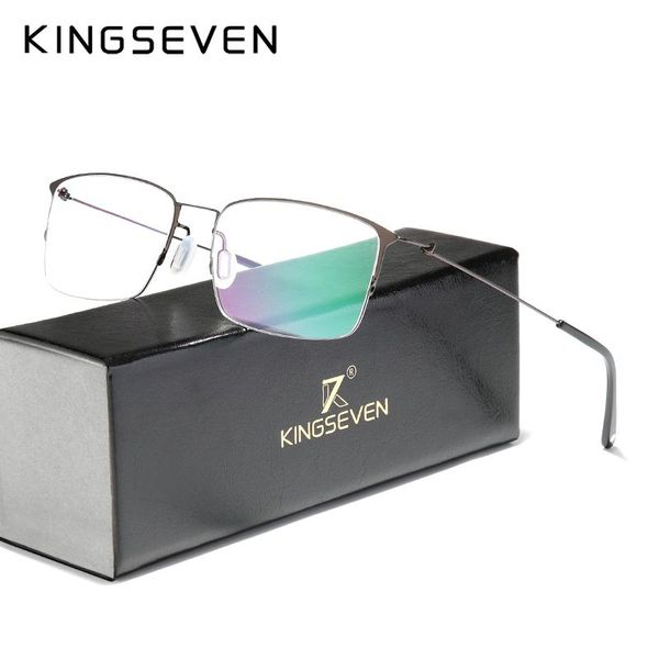 

titanium alloy optical glasses frame men 2021 square myopia prescription eyeglasses male metal eyewear fashion sunglasses frames, Black