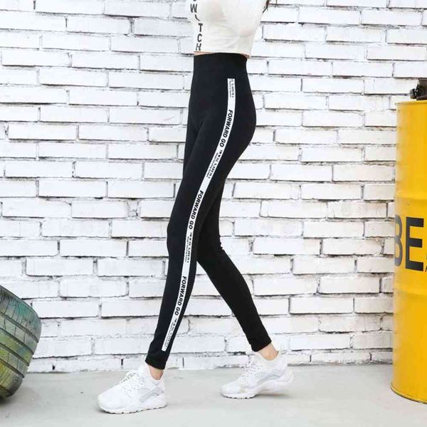 

leggings autumn winter large sports edition elastic thin, Black