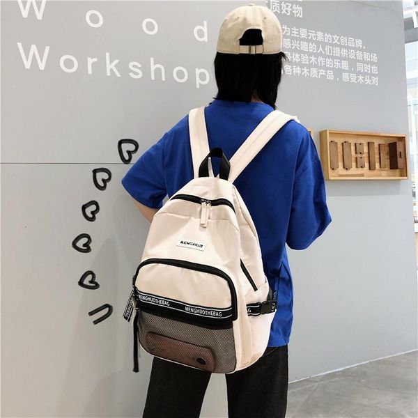

backpack small fresh art sweet girl student color matching net school bag college style casual