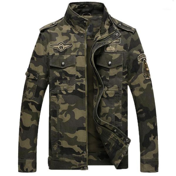 

men's jackets military camouflage jacket men embroidery casual cotton coats outwear windbreaker bomber pilot army flight male clothing, Black;brown