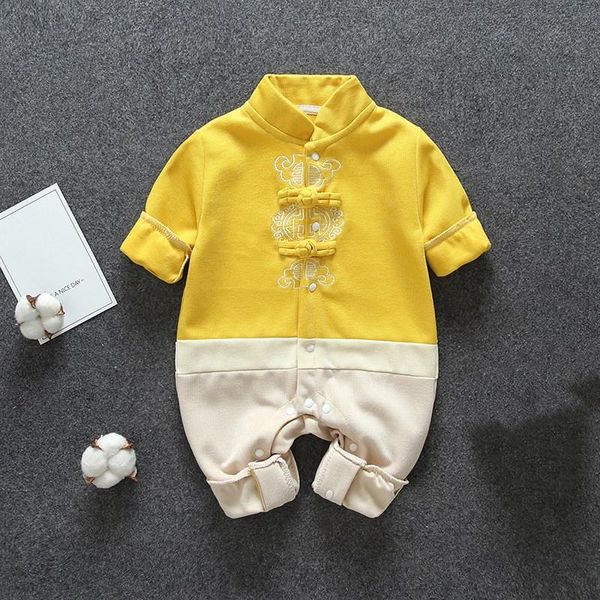 

chinese style romper long sleeve toddler jumpsuit spring autumn baby clothes infant born boys one pieces suit clothin jumpsuits, Blue