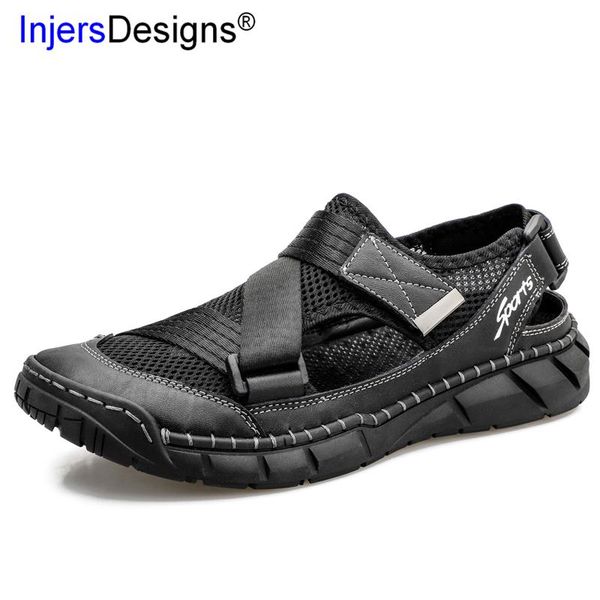 

sandals big size 38-48 outdoor men roman classic men's summer soft comfortable shoes fashion genuine leather, Black