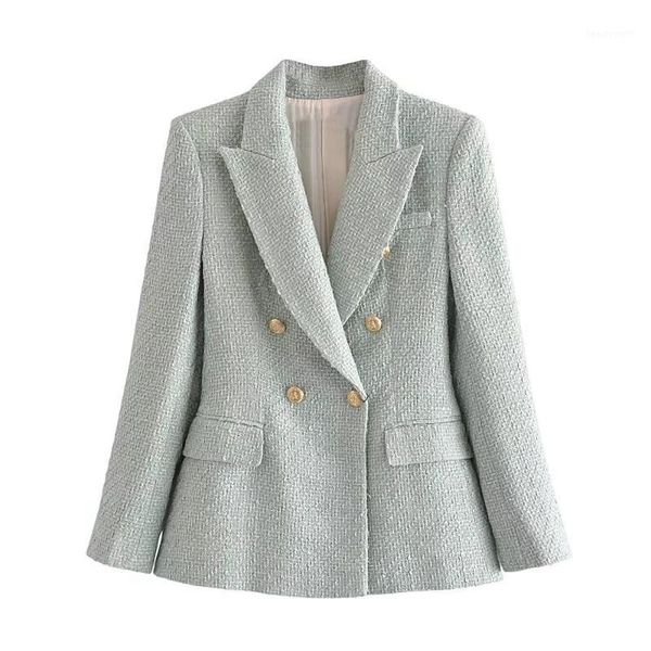 

women's suits & blazers the europe and united states in autumn wind dress 2021 double-breasted suit jacket leisure 4849 texture, White;black