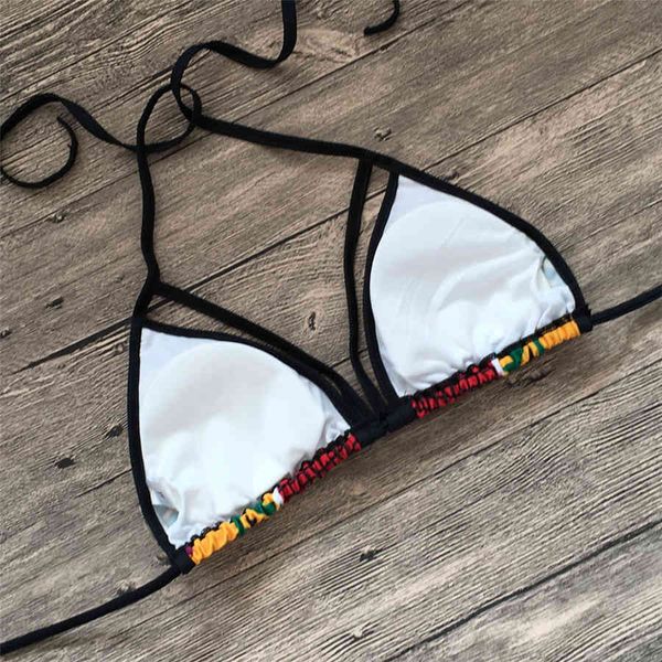 

yicn 2021 backless bikinis african print swimsuits high waist bathing suit halter bikini set beach push up swimwear