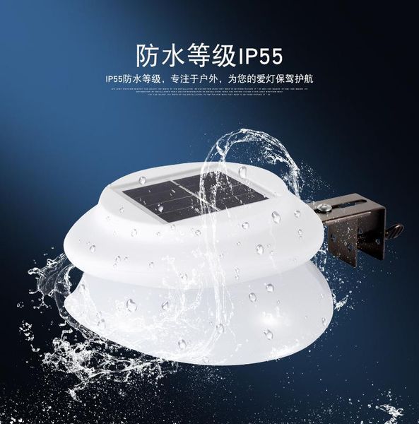 

solar lamps 9 leds light sensor control powered fence gutter lights, outdoor security black color