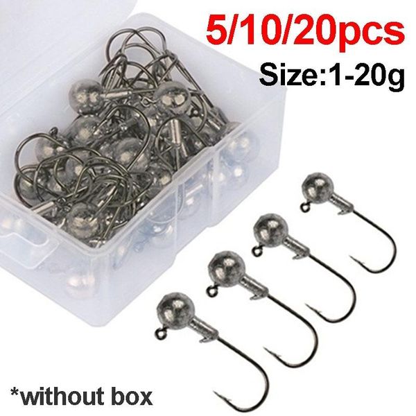 

fishing hooks 5/10/20pcs 1g - 20g lead jig head carbon steel hook fish accessories string