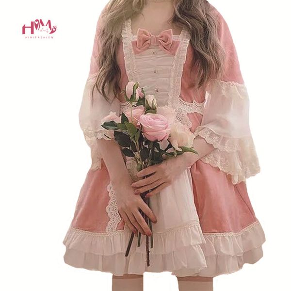 

japanese lolita women pink christmas vintage ffy princess kawaii ruffles lace red veet cosplay tutu es, Black;gray