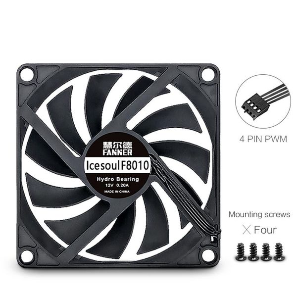 

fans & coolings fanner f8010 80*80*10mm ultra-thin chassis fan 8cm cpu radiator