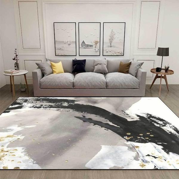

carpets modern light luxury chinese style living room carpet abstract ink painting pattern non-slip rug home bedside mats