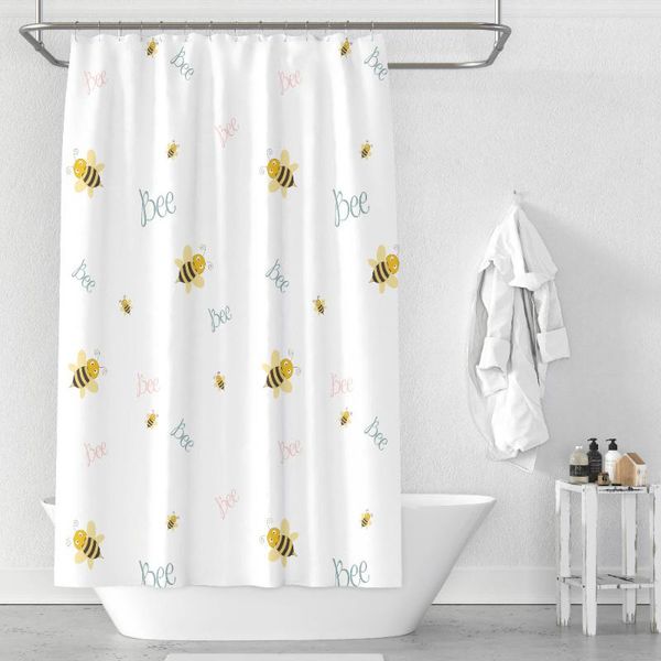 

shower curtains custom made curtain bathroom partition 1.2/1.5/1.8/2x1.8m 1.5x2m 1.8x2m 2x2m 2.4x2m bee white ins