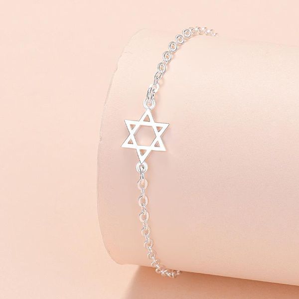 

link, chain classic simple silver plated star bracelet 2021 korean fashion women exquisite charm valentine's day gift jewelry, Black