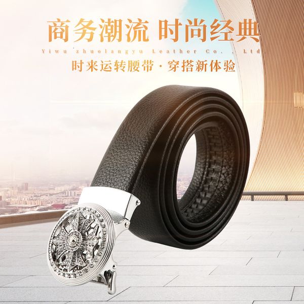 

belts fortune belt round alloy automatic buckle fashion rhinestone decorative men's, Black;brown