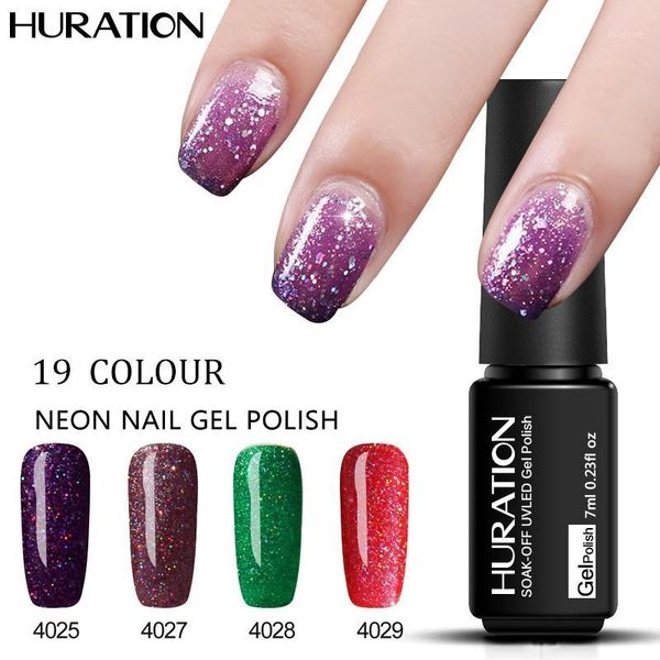 

huration neon uv gel varnish hybrid nails art glaze lucky nail polish for colorful soak off color vernis1, Red;pink