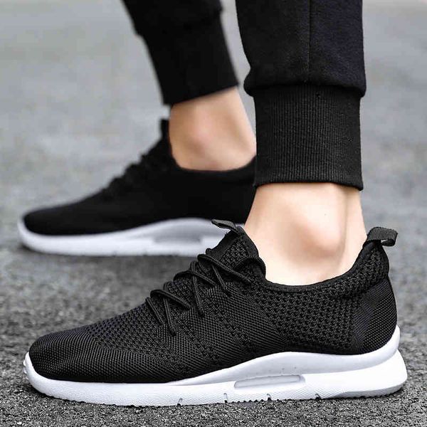 

dress shoes men casual lace up lightweight comfortable mesh breathable walking sneakers tenis feminino zapatos vjbn, Black
