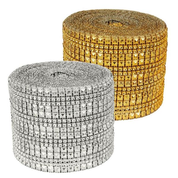 

diamond mesh wrap ribbon roll double-row pyramid cake rhinestone wedding favor decor party supplies diy decorations decoration