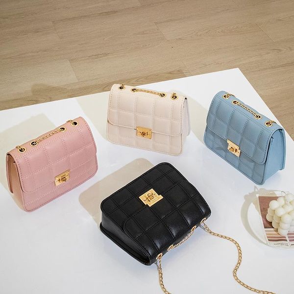 

chain bags vertical new lock style 2021 trade bag small square college fresh embroidered ladies shoulder foreign buckle aieiq