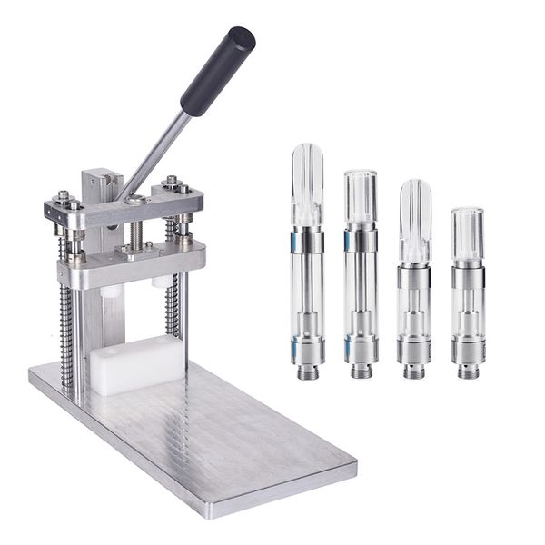 

2 at 1 dual m6t presser aluminum mandrel press machine for 0.5ml 1.0ml disposable vapes cartridge 510 thread atomizer dank carts