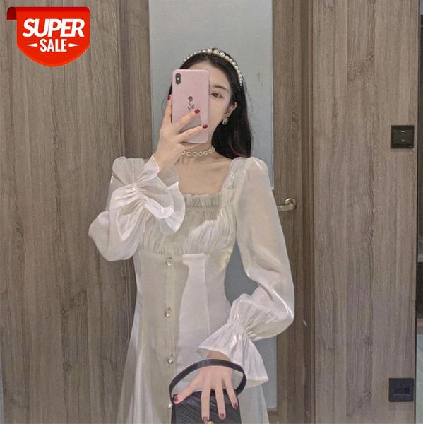 

hepburn style can be sweet and salt dress small fairy chic gentle white long skirt ankle tale #rm3f, White;black