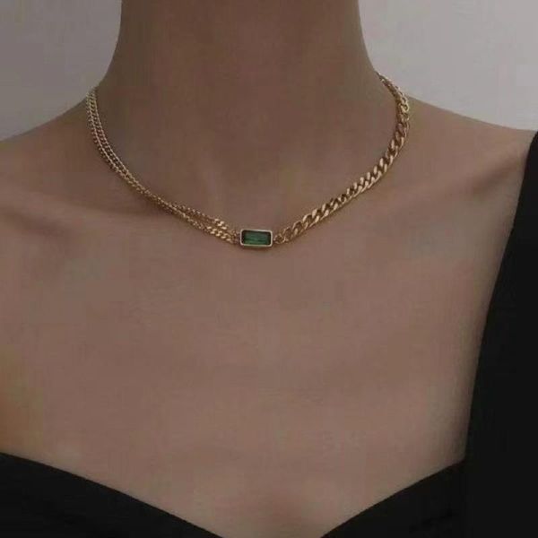 

chokers women's necklace fashion trend luxury exquisite jewelry brass inlaid zircon high-end birthday gift, Golden;silver