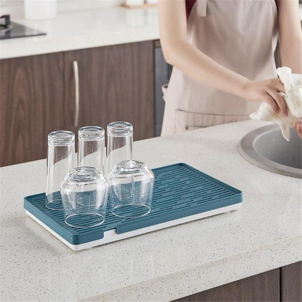 

hooks & rails simple kitchen double-layer drain tray household rectangular cup plastic tea bathroom rack