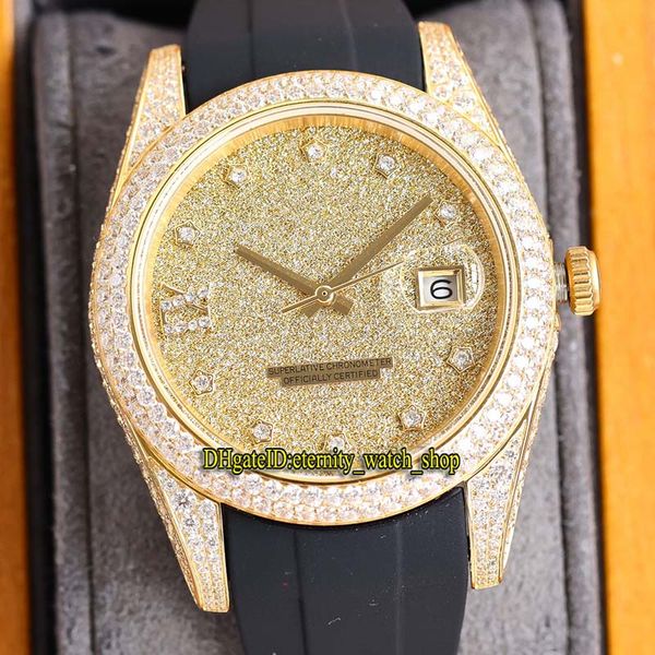 Eternity Ювелирные часы RFF Новейшие продукты 86409 126333 228348 Diamonds Dials 3255 Автоматический механические малыши Mens Watch Diamond Gold Case Резиновый ремешок