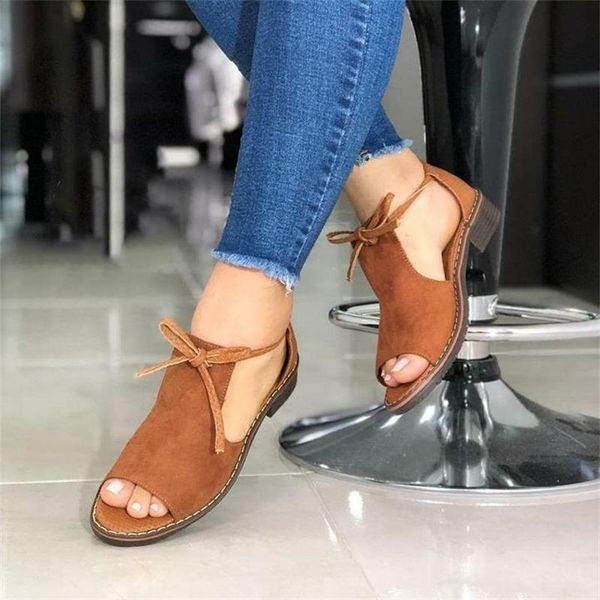 

summer women sandals peep toe ladies flats solid lace-up casual shoes bowknot female flats women shoes for 2021 chaussure femme, Black