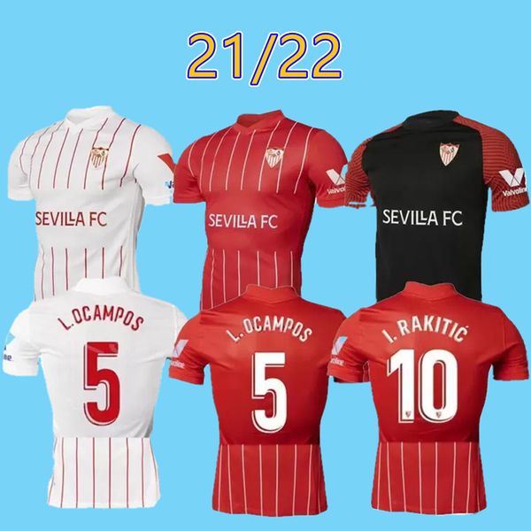 

21/22 fc sevilla soccer jerseys 2021 home .ocampos i.rakitic j.kounde de jong maillots foot shirt chicharito j.navas rodriguez football uni, Black;yellow