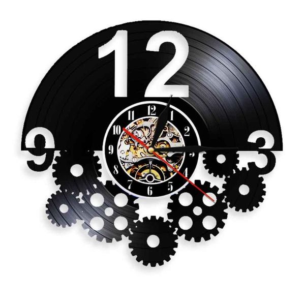 

gears and cogs record wall clock vintage steampunk art watch ornaments decor gift for cyclist cycling fan cogwheels clocks