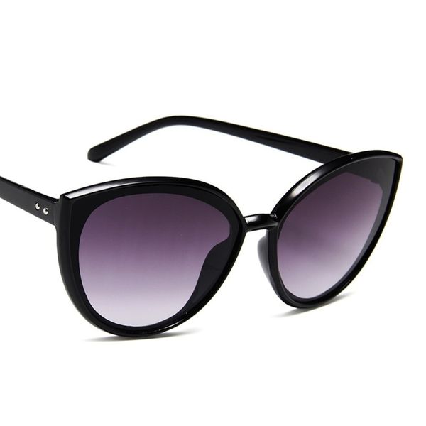 

highend accessories cat eye women fashion oversized glass digner sunglass shad for men coating lens lunett the sun, Black