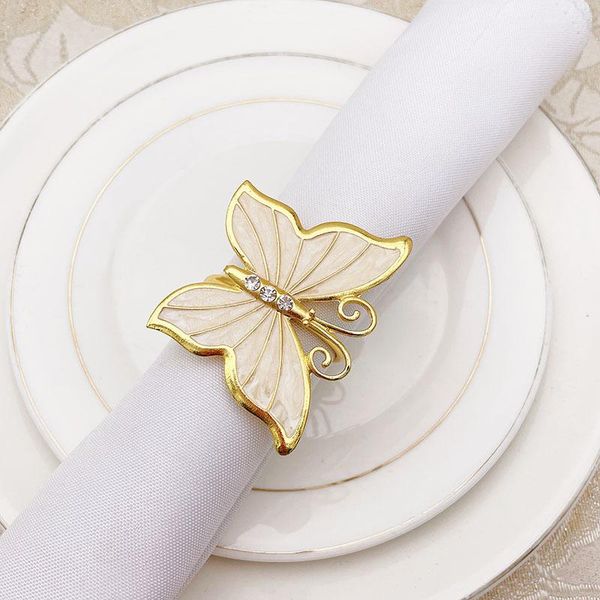 

napkin rings 8pcs/lot ring beige butterfly button wedding banquet holiday party deskdecoration
