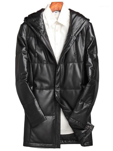 

men's leather & faux jacket genuine sheepskin coat winter men duck down mens and doudoune homme p-1-752 my1578, Black