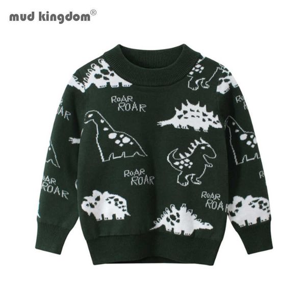 

mudkingdom boys sweaters fashion autumn winter long sleeve cartoon dinosaur knit warm casual sweater 210615, Blue