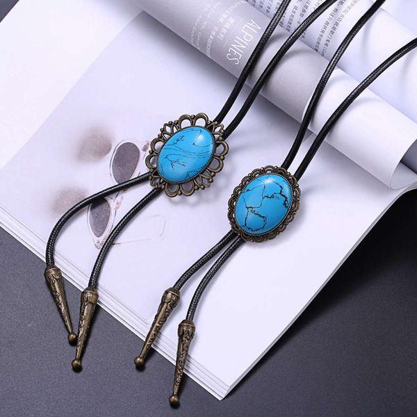 

neckline men's bolo tie crystal flower necklace new accessories, Red