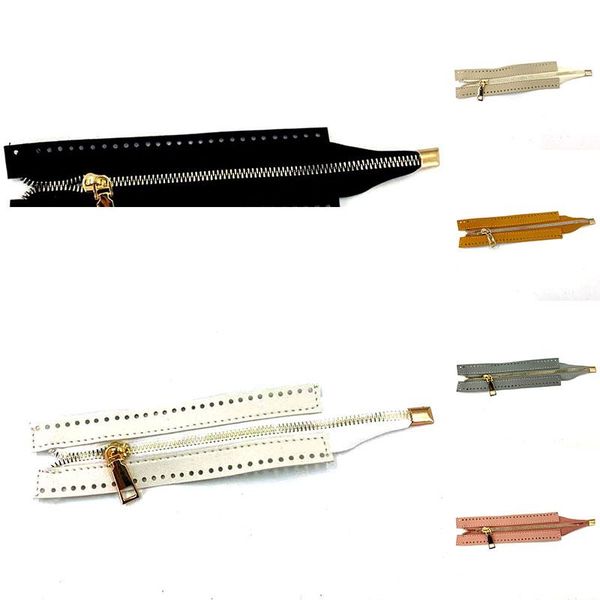 

bag parts & accessories woven hardware pu leather zipper clothes sewing 1pc custom diy, Black