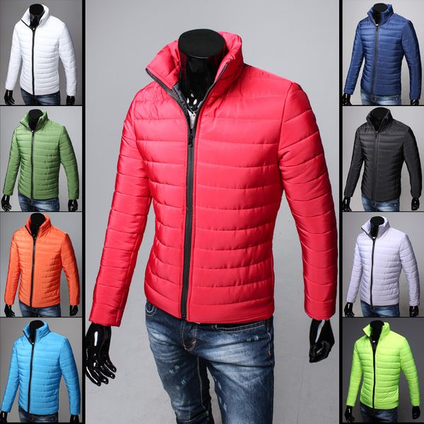 

cotton padded jacket Korean fashion men's stand collar down, Black