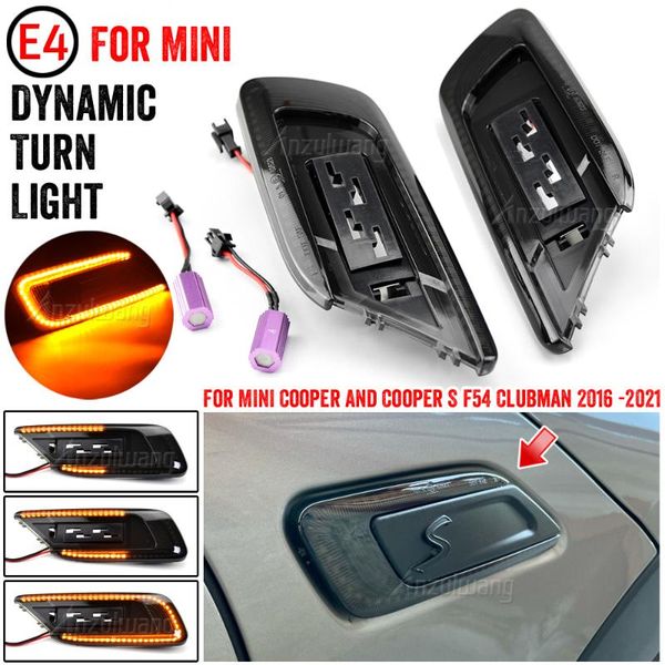 

emergency lights 2pcs smoke led side marker dynamic turn signal light blinker for mini cooper f54 clubman 2021