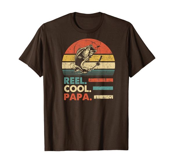 

reel cool papa t-shirt vintage fisherman father's day gift t-shirt, White;black