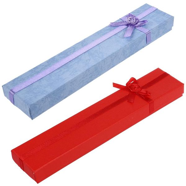 

jewelry pouches, bags 24 pcs long luxury card gift boxes watch display box for pendant red & purple, Pink;blue
